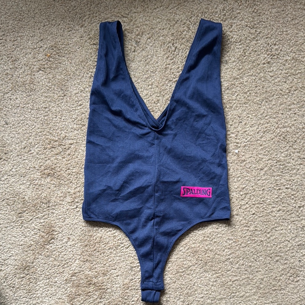 Spalding Navy Thong One Piece